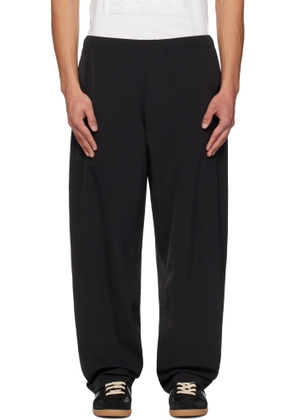MM6 Maison Margiela Black Embroidered Logo Trousers
