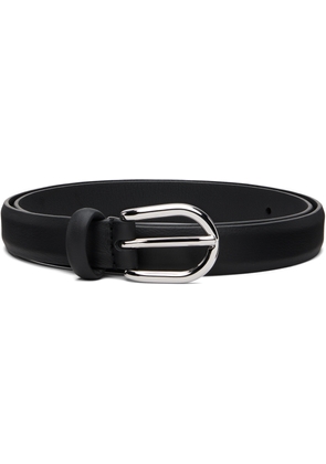 Anderson's Black Skinny Nappy Calf Leather Buckle Belt
