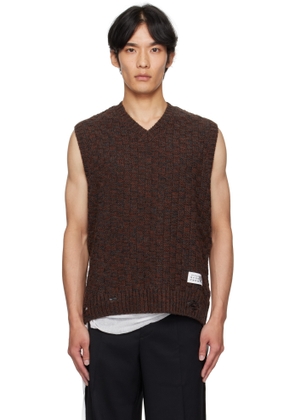 MM6 Maison Margiela Brown V-Neck Sweater Vest