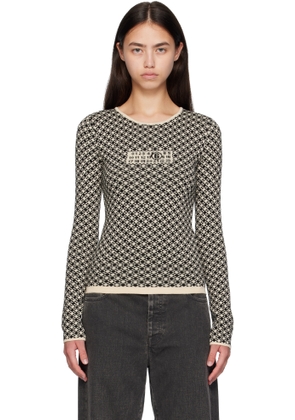 MM6 Maison Margiela Beige & Black Allover Check Sweater