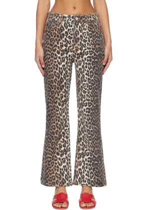GANNI Brown Leopard Betzy Jeans