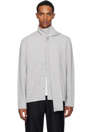 MM6 Maison Margiela Gray Long Sleeve Scarf Sweatshirt