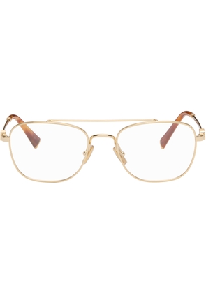Miu Miu Eyewear Gold Top Bar Metal Glasses