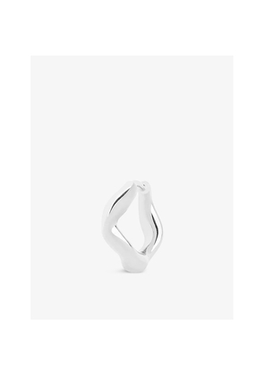 Womens Maria Black Anil 6 Rhodium-Plated Recycled Sterling-Silver Huggie Earring