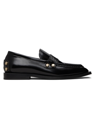 GANNI Black Studs Square Toe Loafers