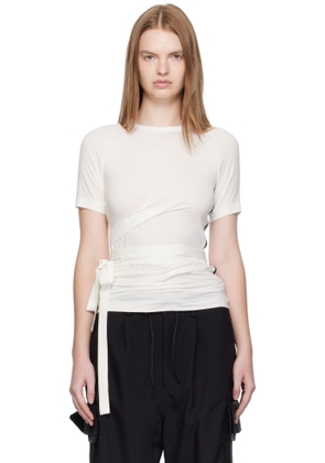Y-3 White Tencel Short Sleeve T-shirt