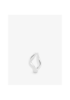 Womens Maria Black Anil 8 Rhodium-Plated Recycled Sterling-Silver Huggie