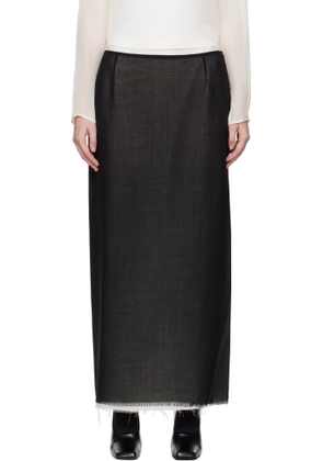 La Collection Black Alvida Raw Midi Skirt
