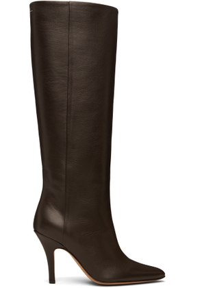 MM6 Maison Margiela Brown Architype Knee High Tall Boots