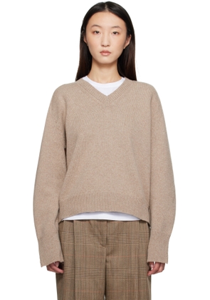 Róhe Beige Sleeve Wrap Sweater