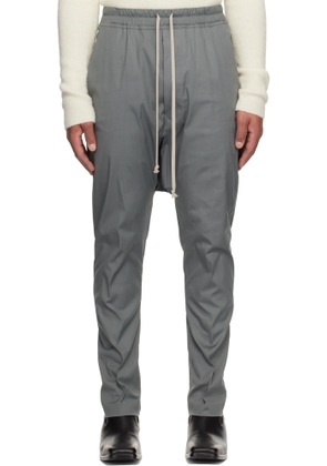 Rick Owens Gray Concordians Drawstring Long Trousers
