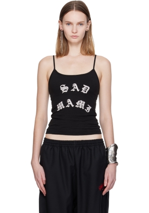 WILLY CHAVARRIA Black Printed Text Tank Top