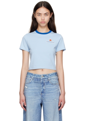 Casablanca Blue Montagne Cropped T-shirt