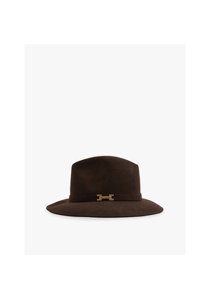 Womens Reiss Holly Hardware-Embellished Wool Fedora Hat