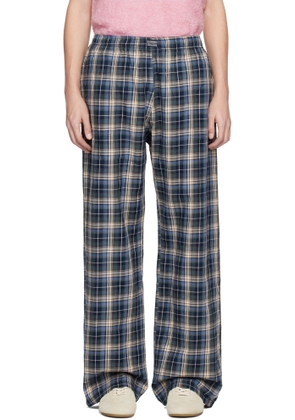 ERL Navy Plaid Sweatpants