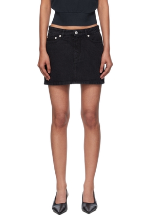 A. P.C. Black Stonewashed Denim Miniskirt