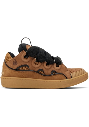 Lanvin Tan & Black Curb Leather Sneakers