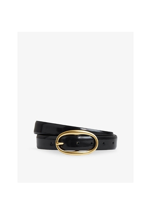 Womens Reiss Drew Oval-Buckle Patent-Leather Belt