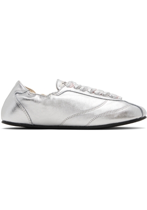 Repetto Silver Silk Tennis Sneakers