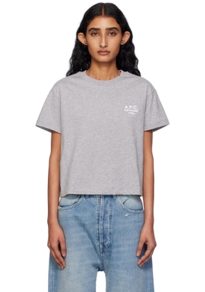 A. P.C. Gray Boxy 'Rue Madame' T-shirt