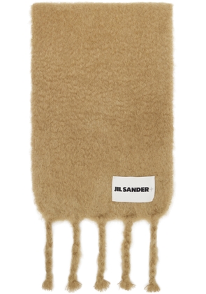 Jil Sander Beige Wide Wool Blend Scarf