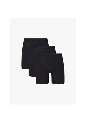 Mens Skims Branded-Waistband 5In Pack Of Three Stretch-Modal Boxer Briefs