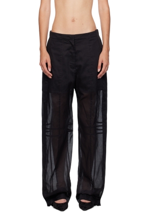 Jil Sander Black Cotton Muslin Trousers