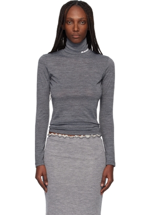 Jil Sander Gray Lightweight Wool Blend Turtleneck