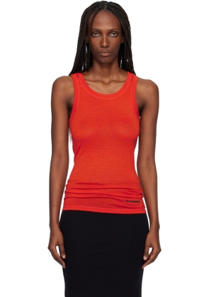 Jil Sander Red Lightweight Technical Wool Jersey Tank Top