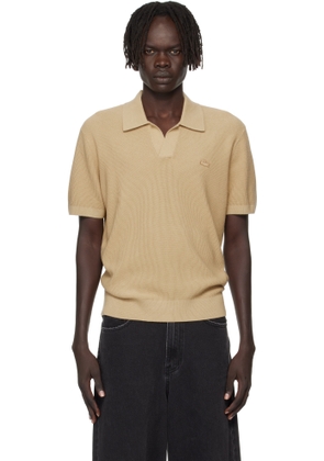 Lacoste Beige Open Collar Polo