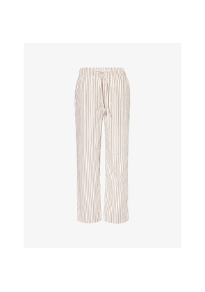 Womens Tekla Straight-Leg Mid-Rise Organic-Cotton Poplin Pyjama Trousers