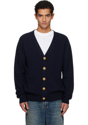 Balmain Navy Eco-Cashmere Cardigan
