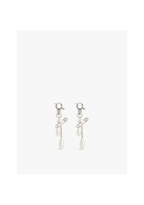 Womens Vivienne Westwood Jewellery Claude Drop-Silhouette Brass Earrings
