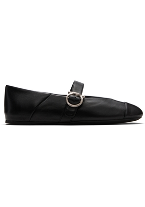 Ferragamo Black Gancini Ballerina Flats