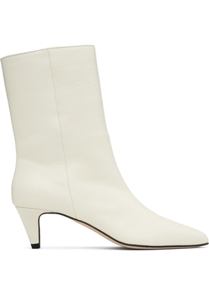 BY FAR Off-White Lysander Washed Leather Boots