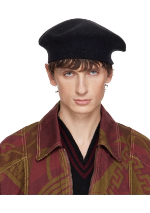 Vivienne Westwood Black Embroidered Logo Beret