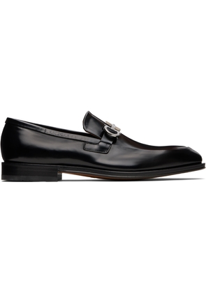Ferragamo Black Gancini Ornament Loafers