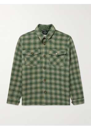 Portuguese Flannel - Waffle-Knit Checked Wool Overshirt - Men - Green - XS