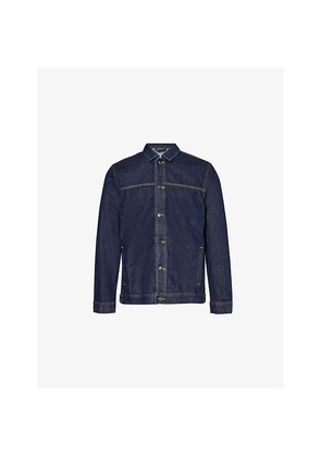 Mens Sunspel Contrast-Stitch Regular-Fit Denim Jacket