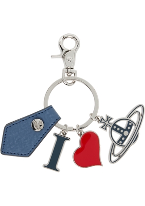 Vivienne Westwood Navy 'I Love Orb' Keychain