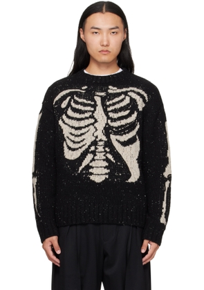 KHOKI Black Needle Punched Knit Sweater