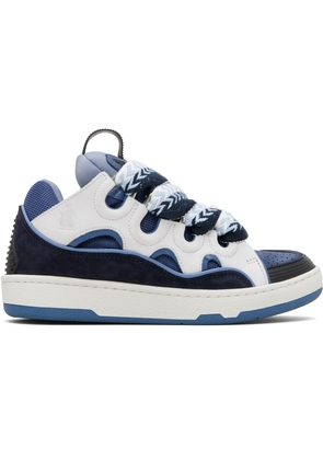 Lanvin Blue Curb Leather Sneakers