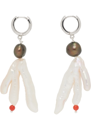 Gohar World Host Chicken Foot Coral Earrings