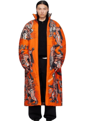 LU'U DAN Orange Padded Lowdown Coat