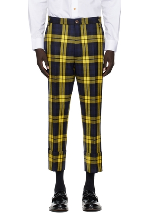 Vivienne Westwood Navy & Yellow Cropped George Trousers