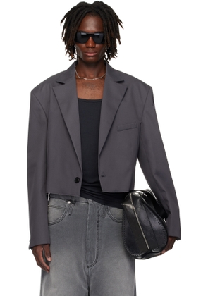 LU'U DAN Gray Slashed Blazer