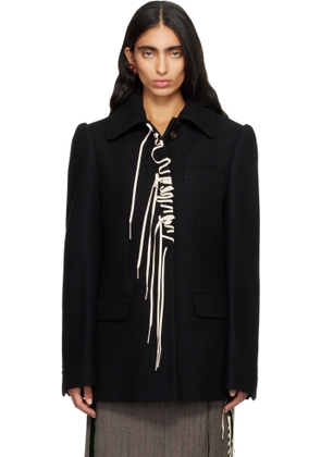Dries Van Noten Black Wool Coat