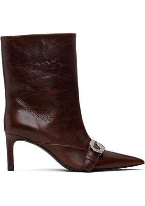 Coperni Brown Ankle Heeled Belt Boots
