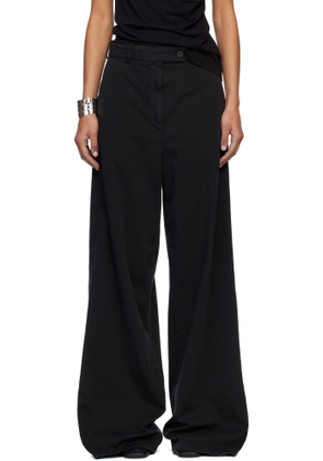 Dries Van Noten Black Cotton Twill Trousers