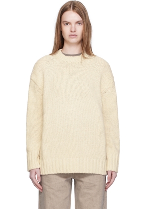 Arch The Off-White Basic Round Neck Knit Sweater
